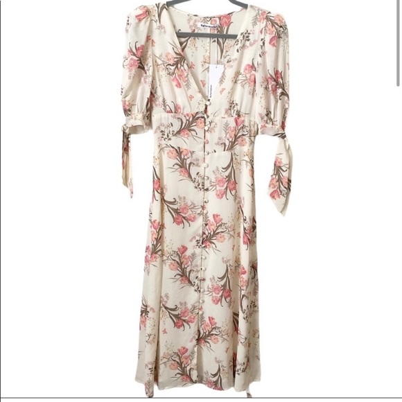 NWT Reformation Bryar Crepe Floral Button Front Midi Dress - Picture 2 of 7